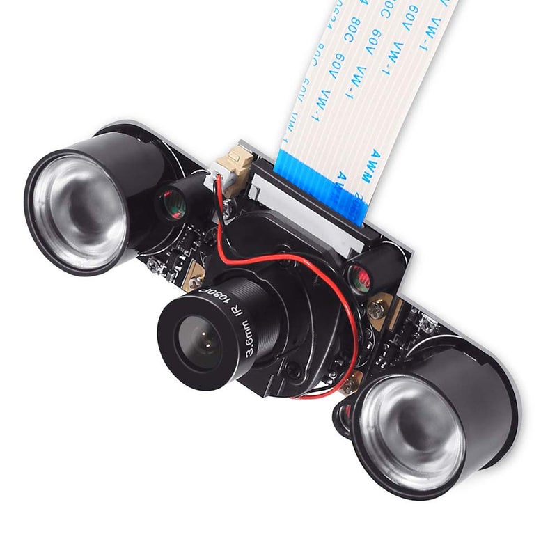 DORHEA وحدة كاميرا DORHEA Raspberry Pi 4 مع مستشعر IR-Cut التلقائي ورؤية نهار/ليل وكاميرا ويب فيديو HD 5MP 1080P OV5647 بتركيز قابل للتعديل مع ضوء LED مستشعر IR لـ Raspberry Pi 3 B+ 4B 2 Model B/B+ / A/A+ - Image 2